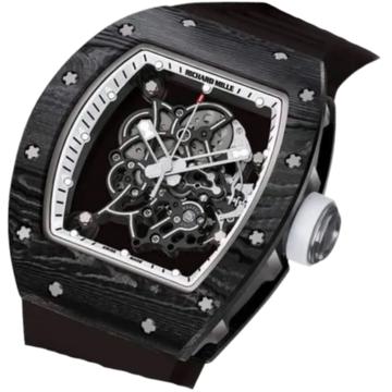 RM 55 Bubba Watson White Legend Rubber Strap Skeleton Dial Titanium Case Carbon Bezel