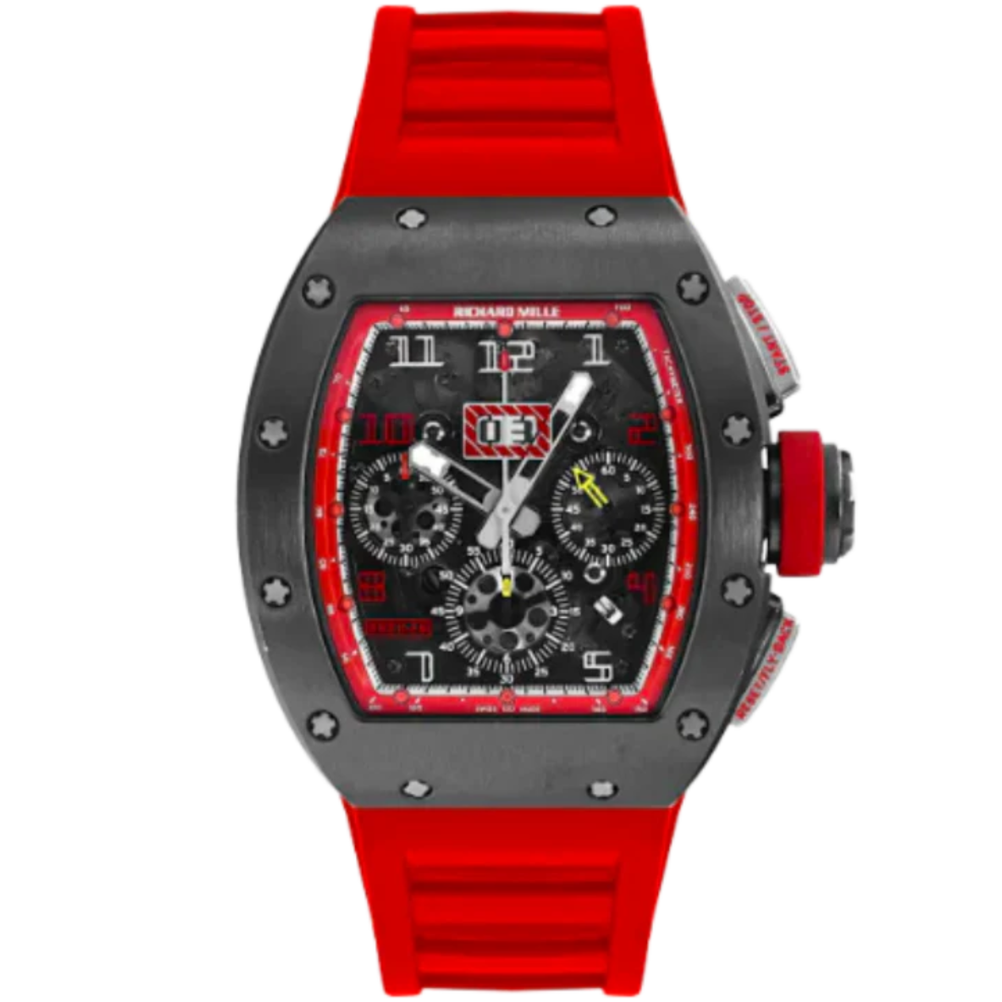 RM 011 Felipe Massa Titanium and Red Rubber Strap Titanium Case