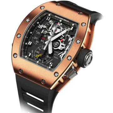 RM 004-V1 Split-Seconds Chronograph Rubber Strap Yellow Gold Case