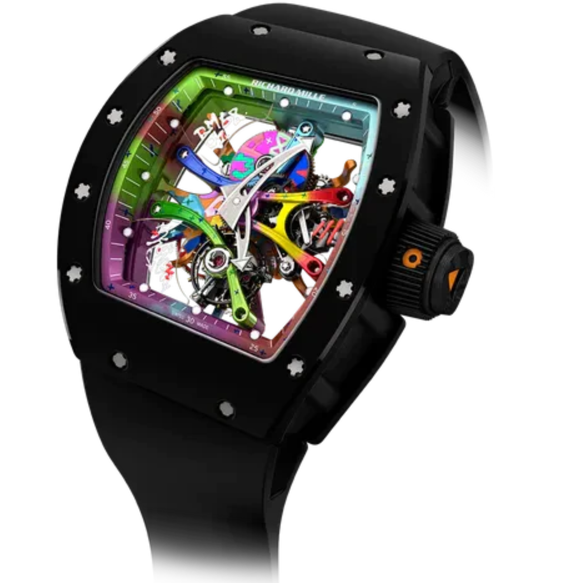 RM 68-01 Tourbillon Cyril Kongo Automatic Black Rubber Strap Ceramic Case