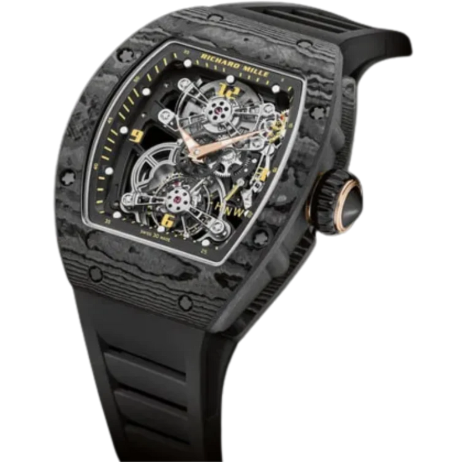 Richard Mille RM 17-01 Carbon TPT Diamond-Set Skeleton Dial Rubber Strap luxury watch at 1Luxury Miami