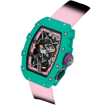 RM 07-04 Automatic Winding Sport Nafi Thiam Green Quartz Velcro Strap Skeleton Dial Green Quartz Case