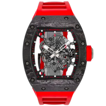 RM 055 Bubba Watson Dark Legend Automatic Red Rubber Strap Black Ceramic Case