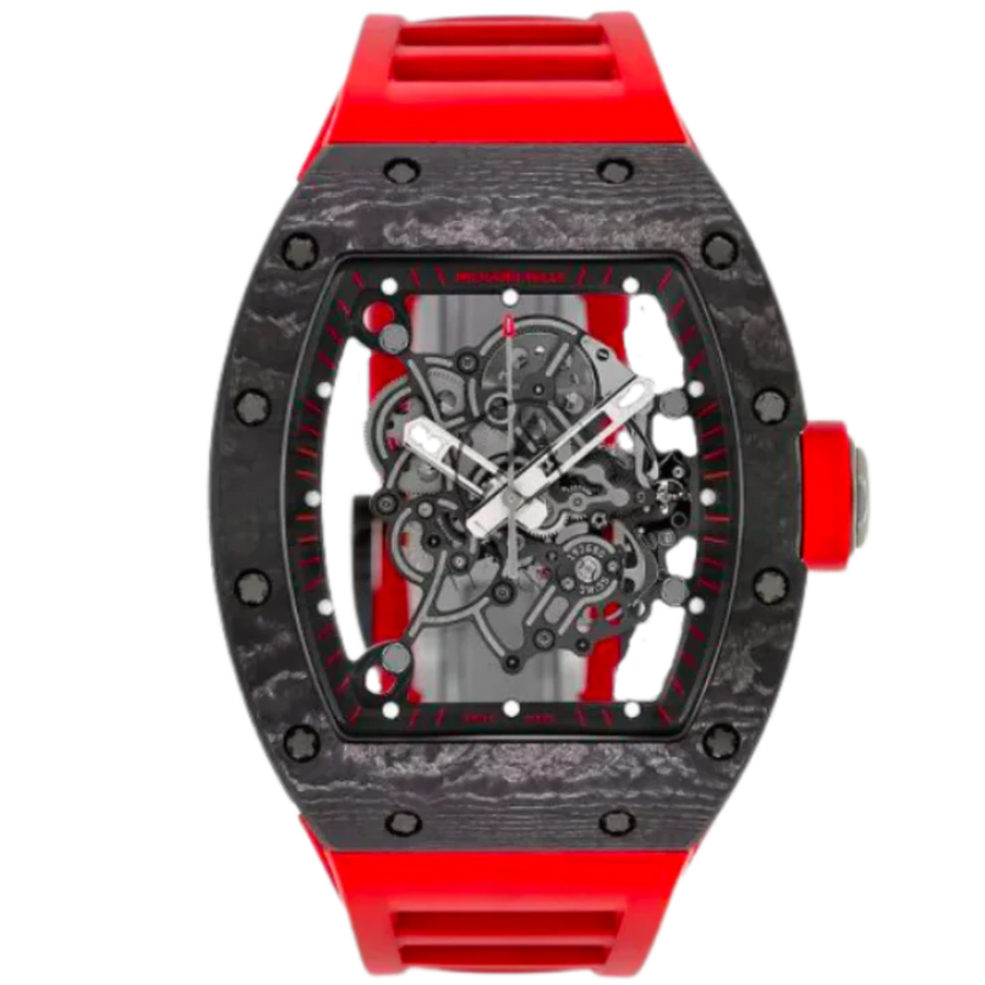 Richard Mille RM 055 Ceramic Diamond-Set Rubber Strap luxury watch at 1Luxury Miami