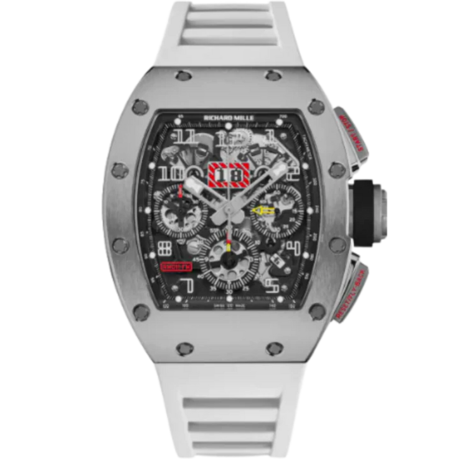 Richard Mille RM 011 Titanium Diamond-Set Rubber Strap luxury watch at 1Luxury Miami