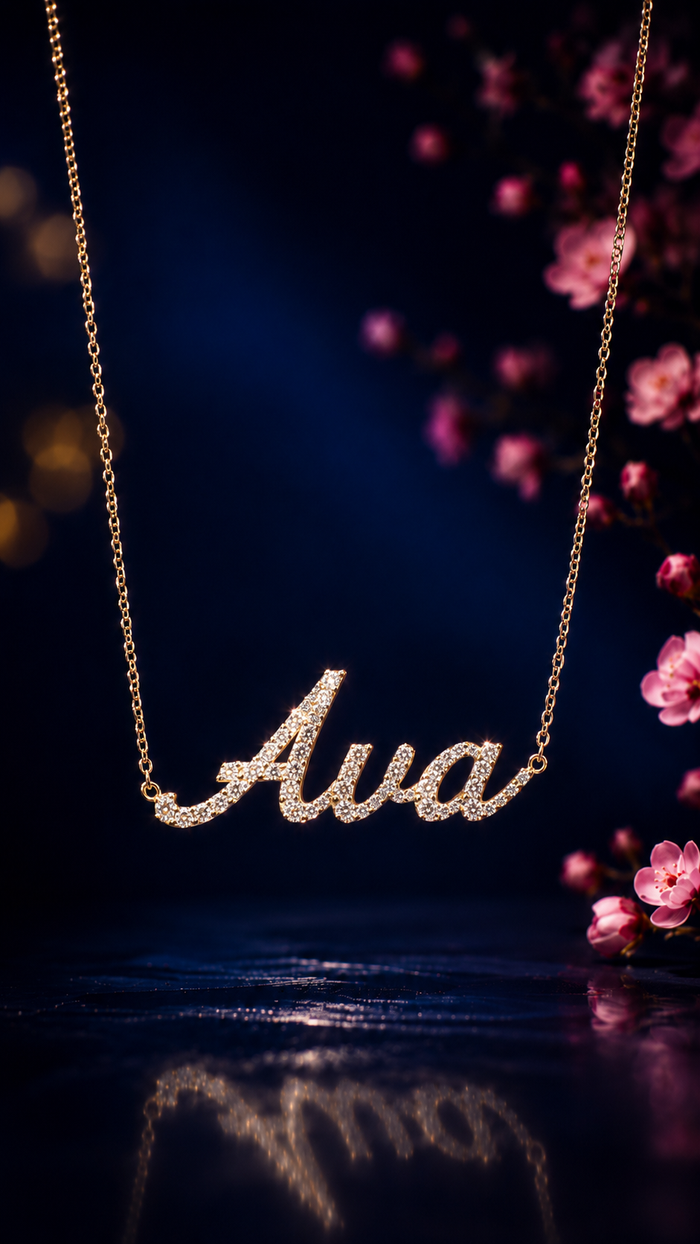 Gold & Diamond Name + Necklace
