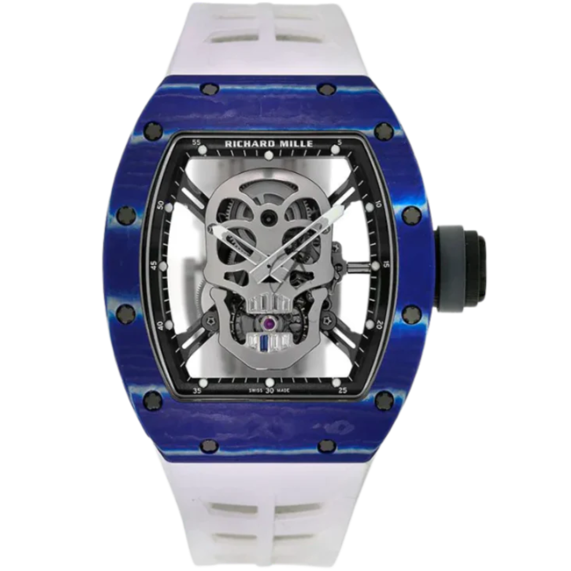 RM 52-01 Tourbillon Skull Automatic Rubber Blue Quartz Case