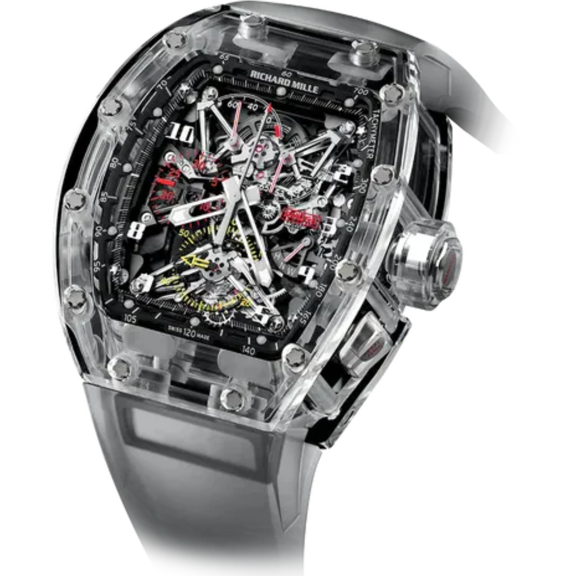 RM 056 Tourbillon Chronograph Sapphire Rubber Strap Sapphire Case