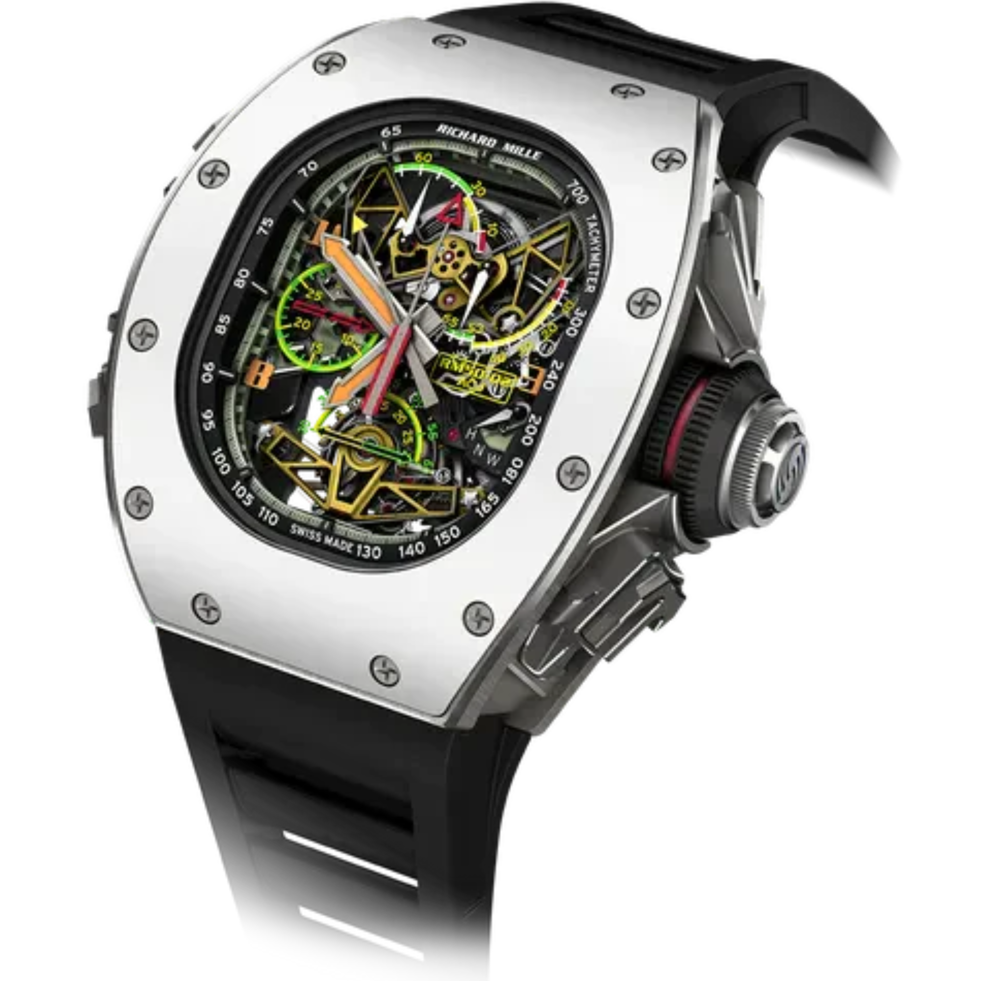 RM 50-02 Tourbillon Split-Seconds Chronograph ACJ Rubber Strap Titanium-Aluminum Alloy Case Ceramic Bezel