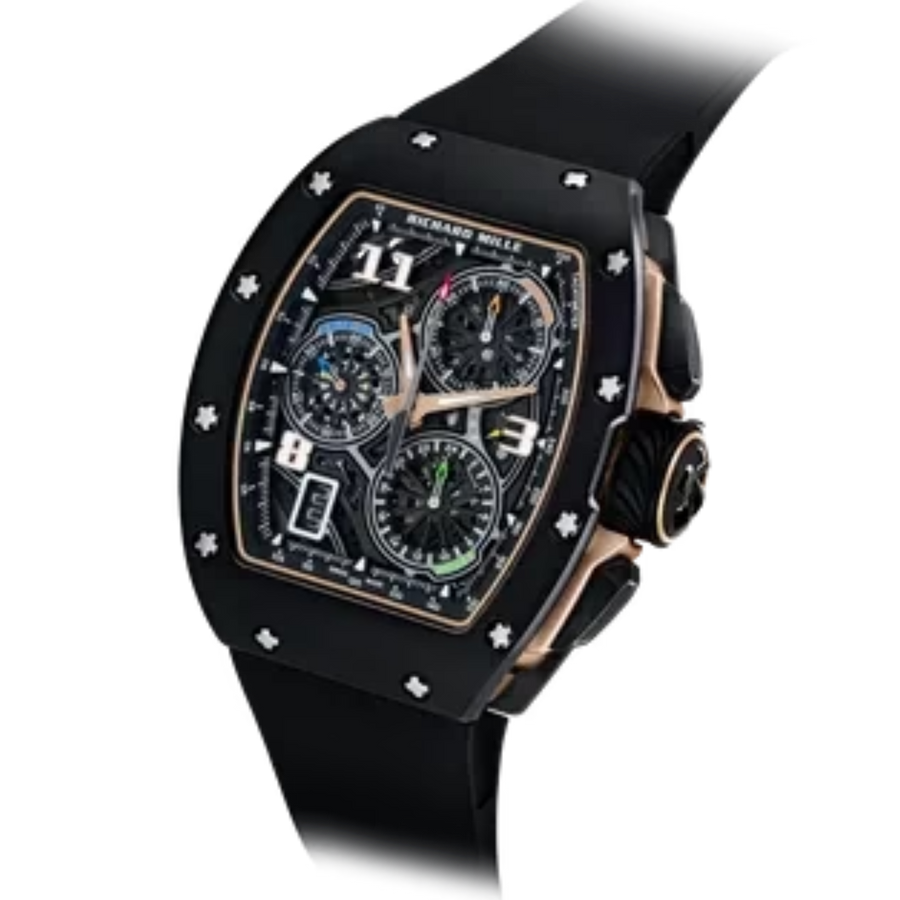 Richard Mille RM 72-01 Rose Gold Ceramic Diamond-Set Rubber Strap luxury watch at 1Luxury Miami