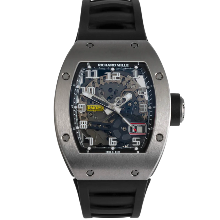 Richard Mille RM 029 Titanium Diamond-Set Rubber Strap luxury watch at 1Luxury Miami