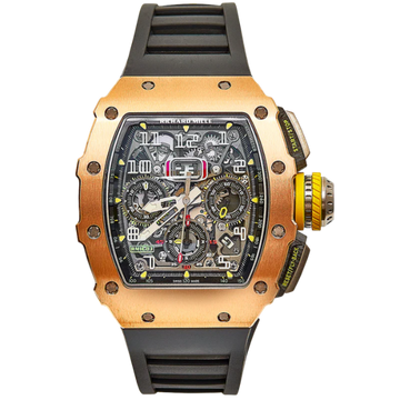 RM 011 Automatic Flyback Chronograph Felipe Massa Rose Gold Black Rubber Strap Rose Gold Case