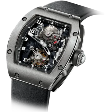 RM 002 V2 Titanium Tourbillon Black Leather Strap Titanium Case