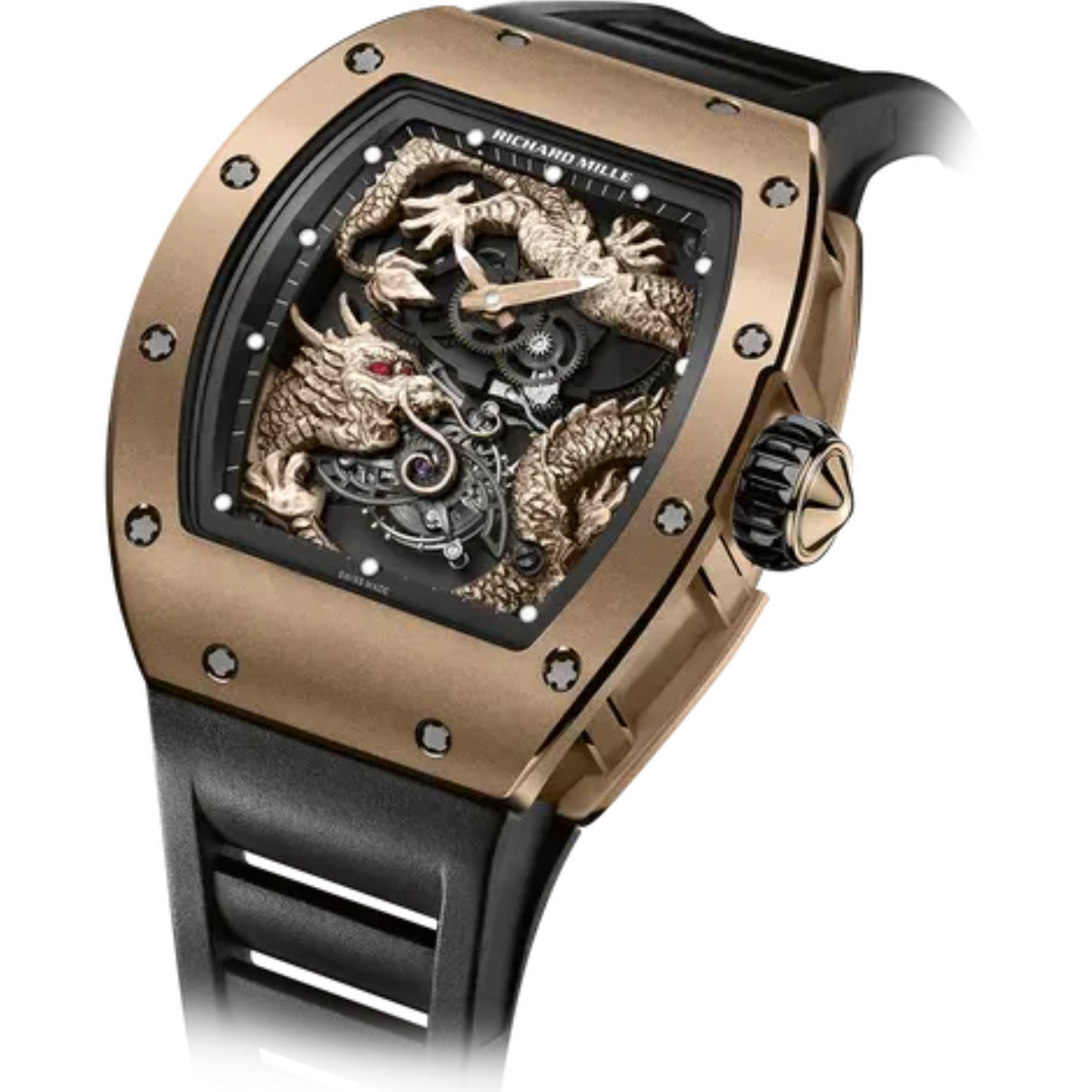 RM 057 Tourbillon Jackie Chan Rubber Strap Red Gold Dial Red Gold Case