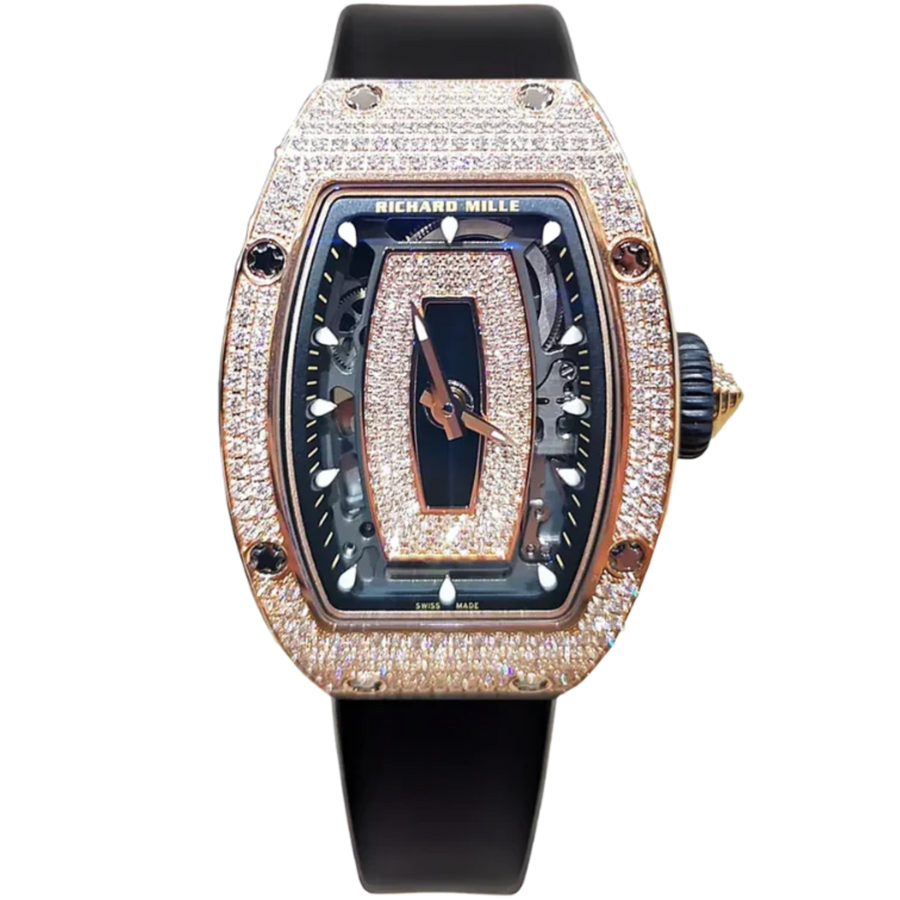 Richard Mille RM 07-01 Rose Gold Diamond-Set luxury watch at 1Luxury Miami