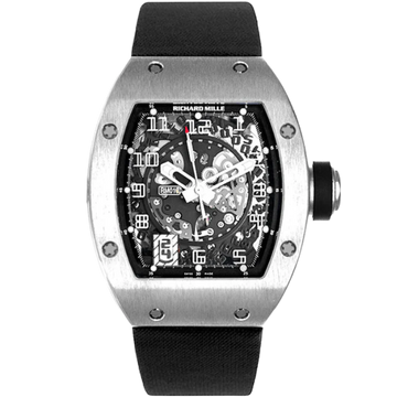 RM 010 White Gold Automatic Black Rubber Strap White Gold Case