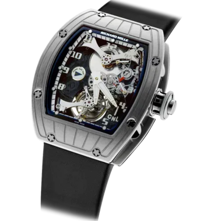 Richard Mille RM 014 White Gold Diamond-Set Rubber Strap luxury watch at 1Luxury Miami