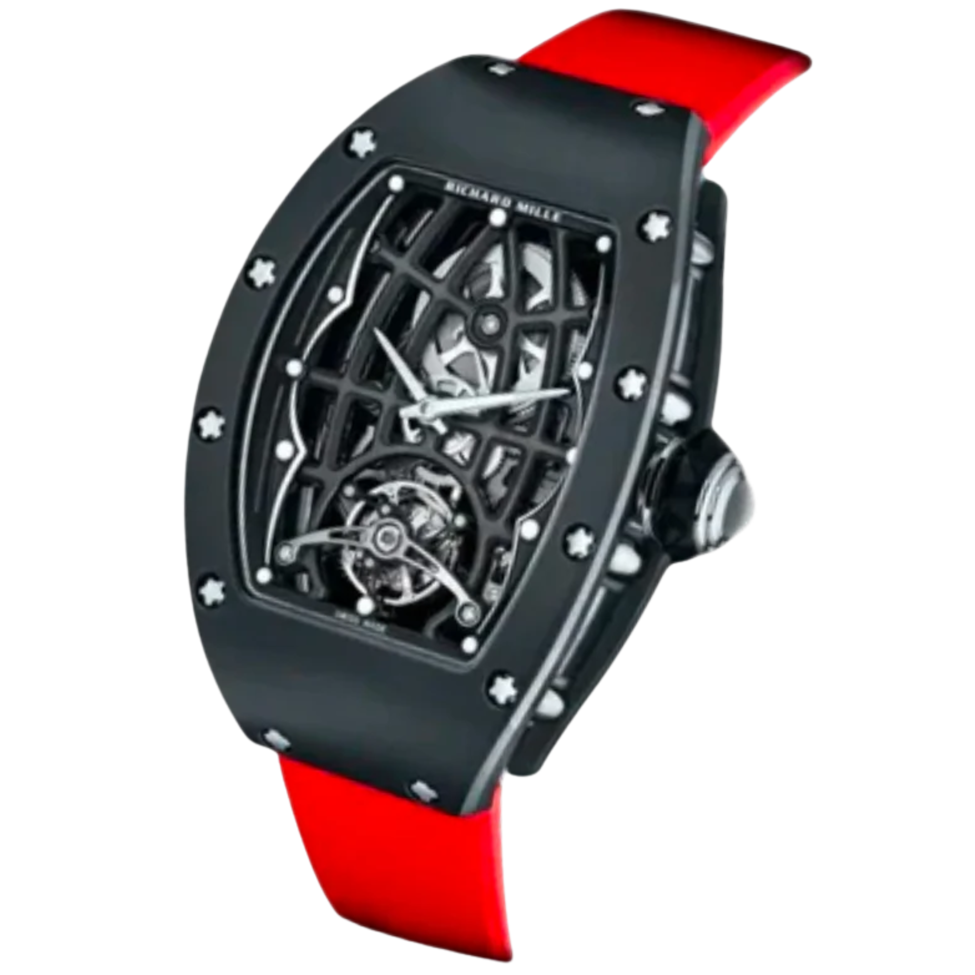 RM 74-02 Tourbillon Automatic Red Rubber Strap Ceramic Case