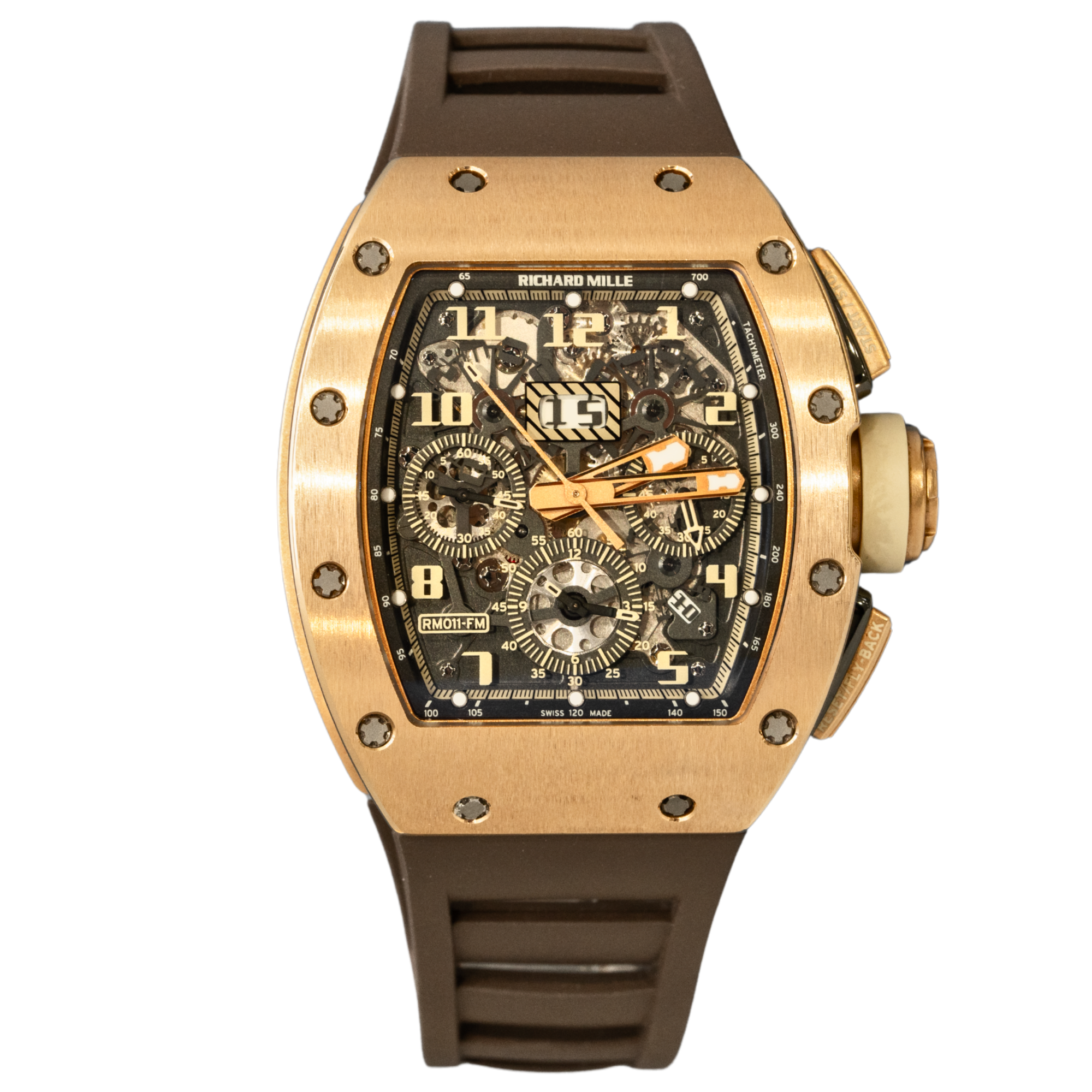 Richard Mille 	RM011 "Ivory" Full Rose Gold Chronograph