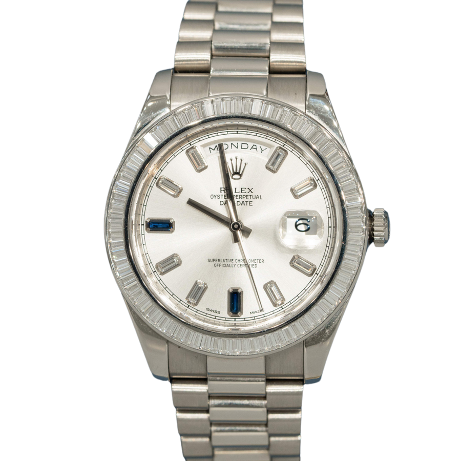 Rolex 218399BR White Gold Sapphire Baguette-Set luxury watch at 1Luxury Miami