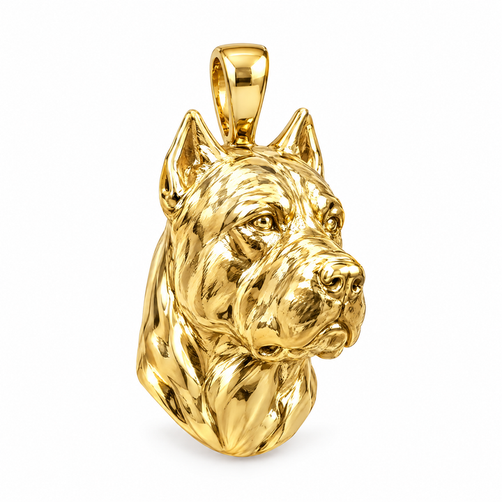 Cane Corso gold dog pendant — design render