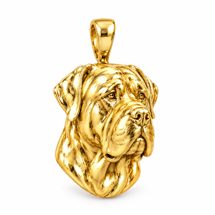 English Mastiff gold dog pendant — design render