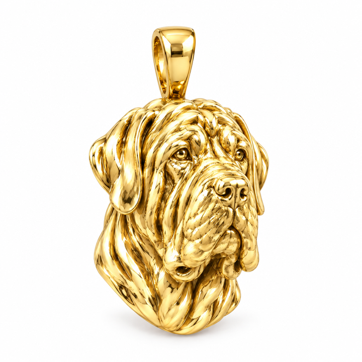 Neapolitan Mastiff gold dog pendant — design render