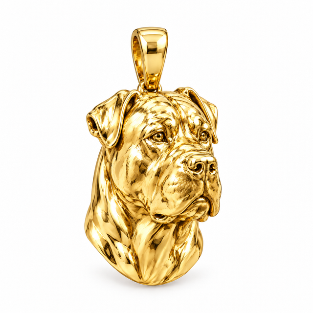 Presa Canario | 10K, 14K & 18K — pendant design render