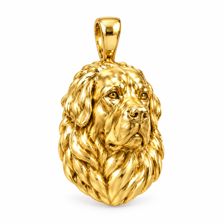 Tibetan Mastiff gold dog pendant — design render