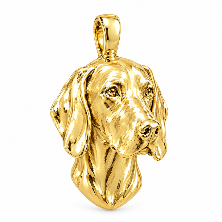 Weimaraner gold dog pendant — design render