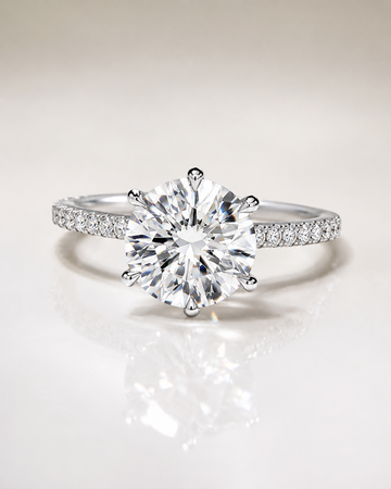 Model 01 Round Pavé Solitaire lab-grown diamond engagement ring design