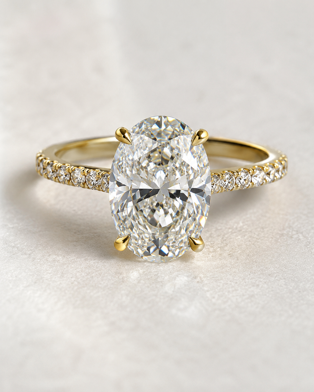 Model 02 Oval Yellow Pavé lab-grown diamond engagement ring design
