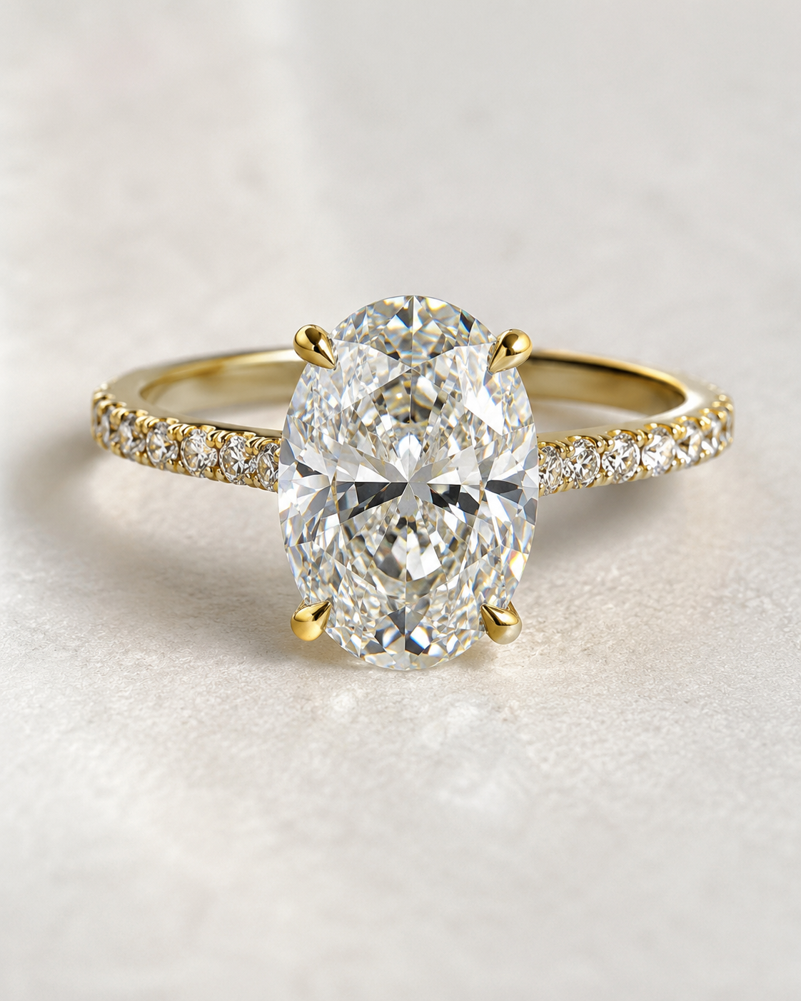 Model 02 Oval Yellow Pavé lab-grown diamond engagement ring design