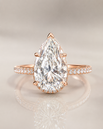 Model 04 Pear Rose Hidden Halo lab-grown diamond engagement ring design