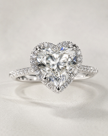 Model 10 Heart Halo White Gold lab-grown diamond engagement ring design