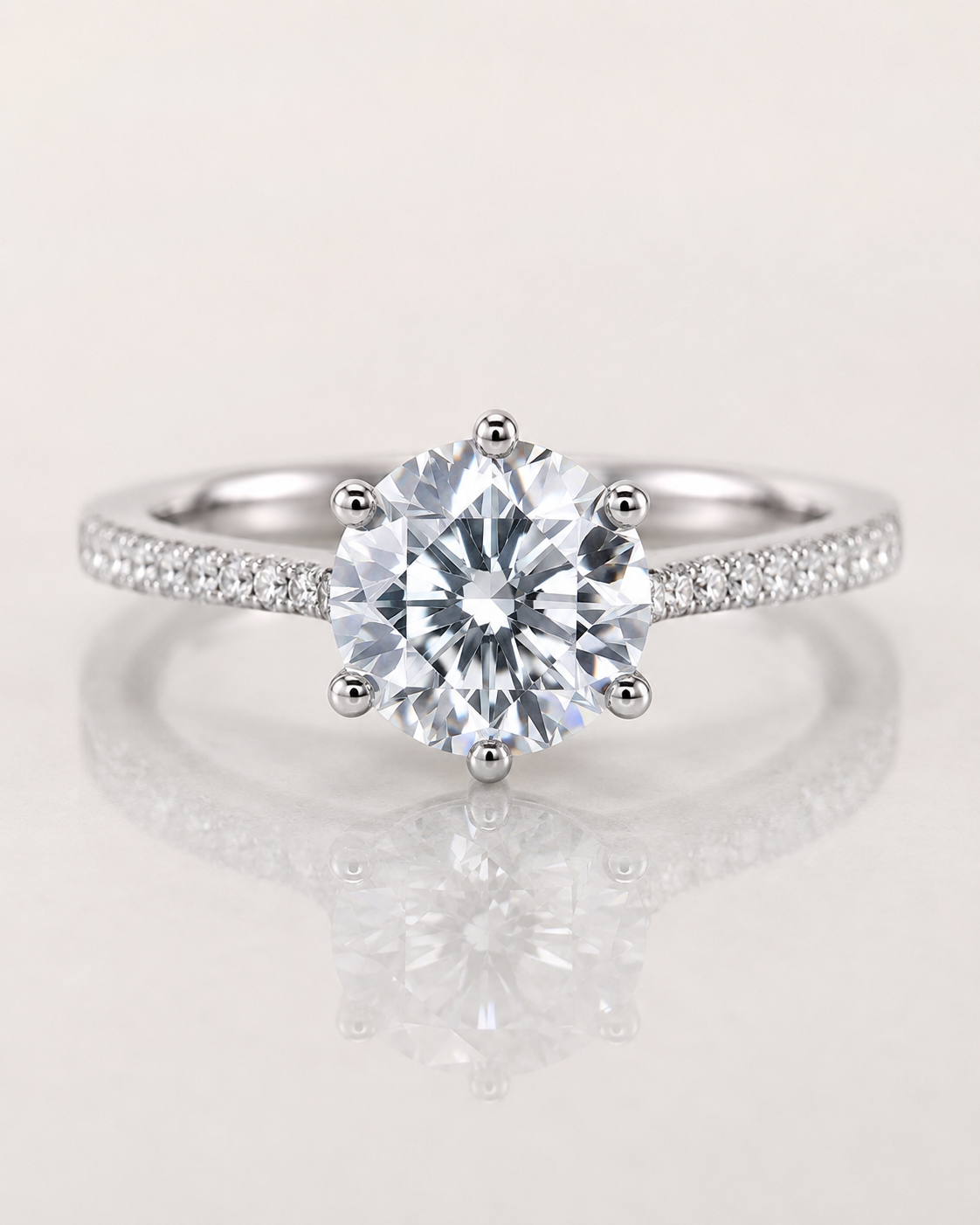 Model 11 Round Hidden Halo lab-grown diamond engagement ring design