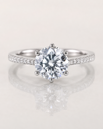 Model 11 Round Hidden Halo lab-grown diamond engagement ring design