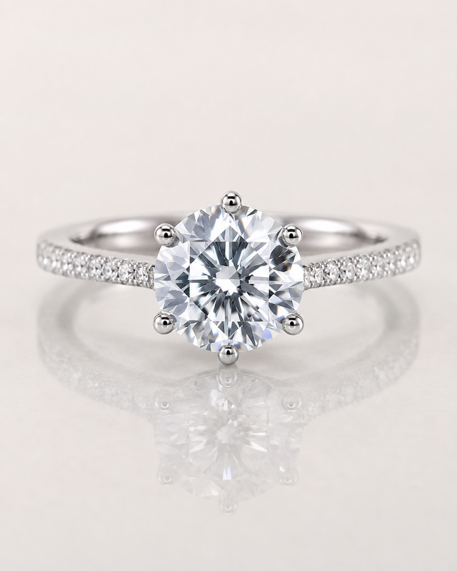 Model 11 Round Hidden Halo lab-grown diamond engagement ring design