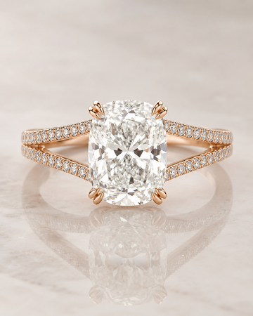 Model 13 Cushion Rose Split-Shank lab-grown diamond engagement ring design
