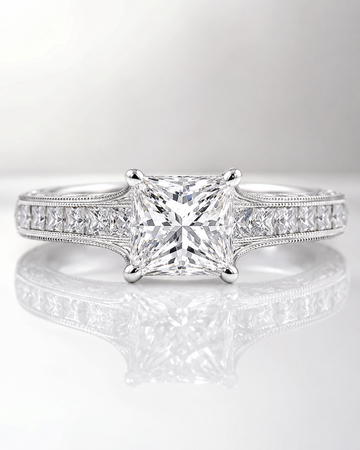 Model 18 Princess Vintage Channel lab-grown diamond engagement ring design