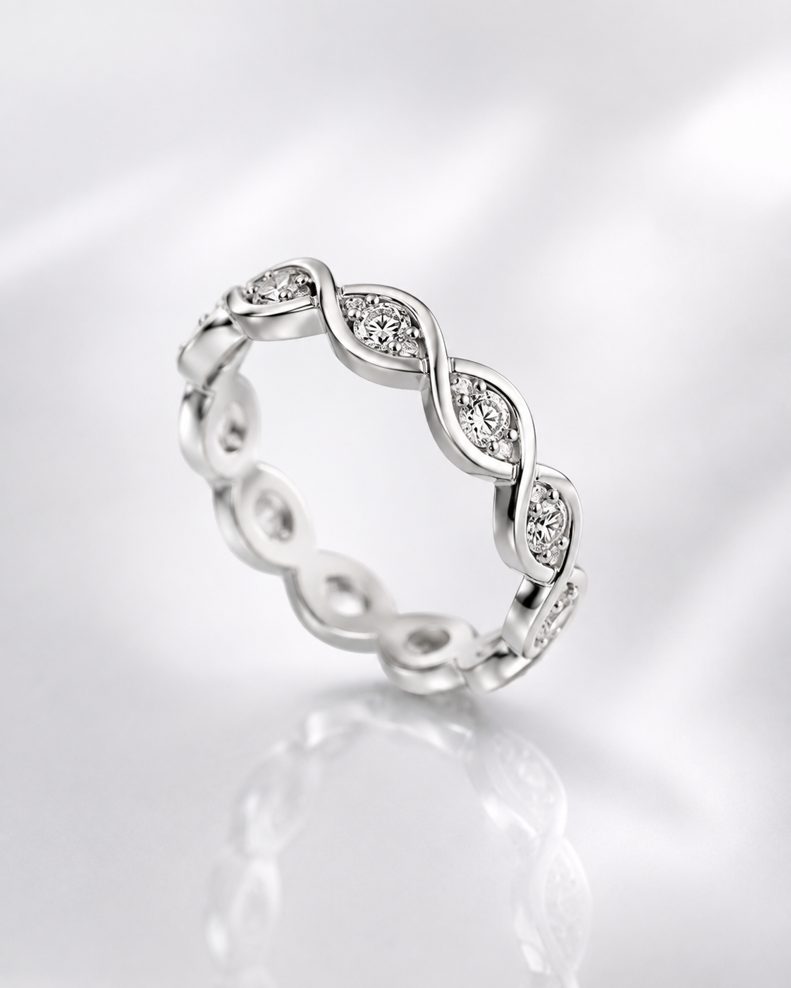 1Luxury Infinity Braid Diamond Eternity Ring design render
