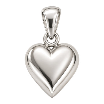 Mini Heart Sterling Silver Pendant — white-background product view; AI-generated design rendering; pendant only