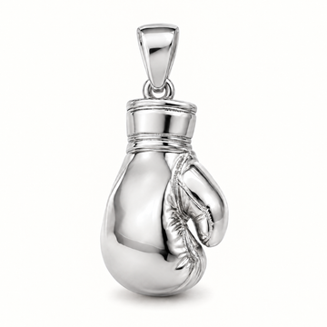 Mini Boxing Glove Sterling Silver Pendant — AI-generated sterling-silver design rendering; pendant only