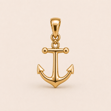Mini Anchor Pendant in yellow gold — 1Luxury Miami design rendering