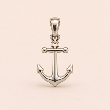Mini Anchor pendant — reused white-gold design rendering for the silver counterpart.