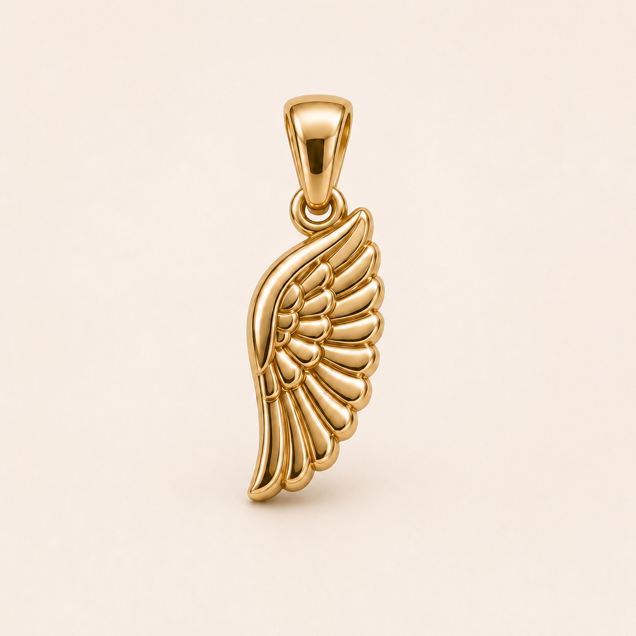Mini Angel Wing Pendant in yellow gold — 1Luxury Miami design rendering