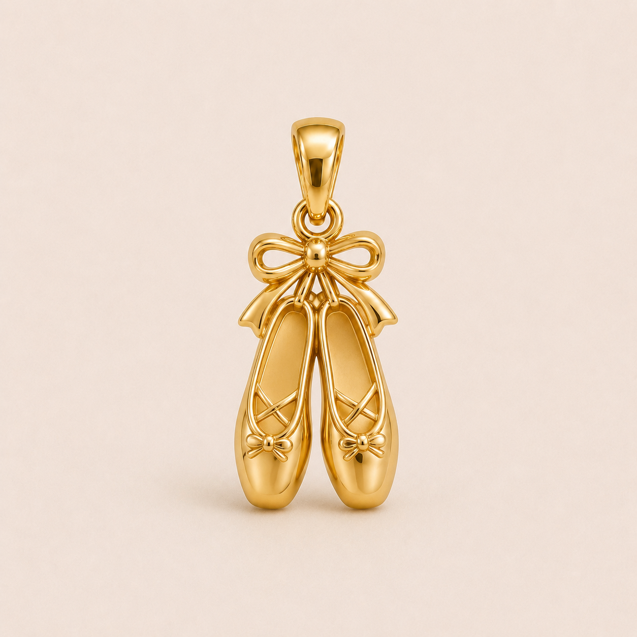 Mini Ballet Slipper Pendant in yellow gold — 1Luxury Miami design rendering