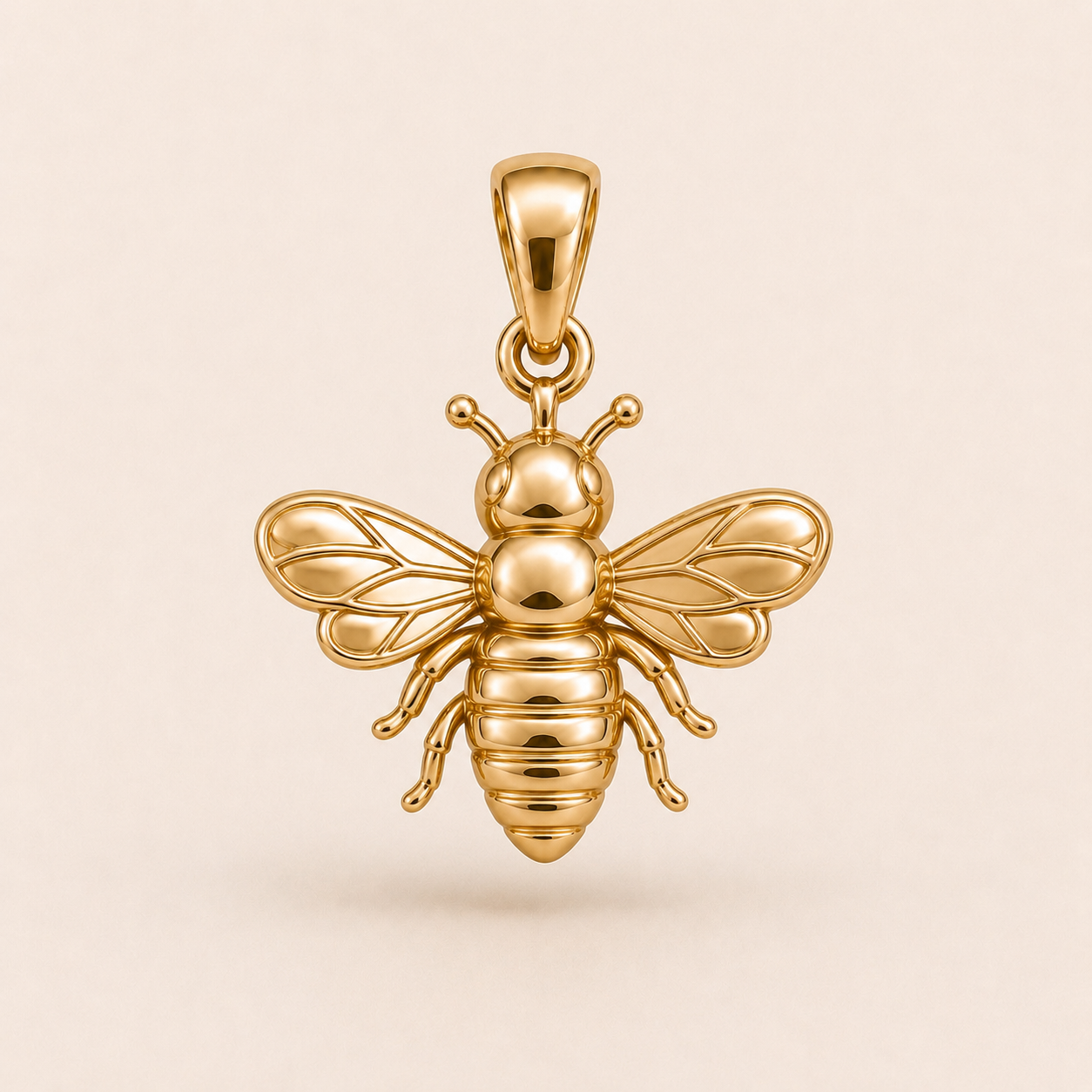Mini Bee Pendant in yellow gold — 1Luxury Miami design rendering