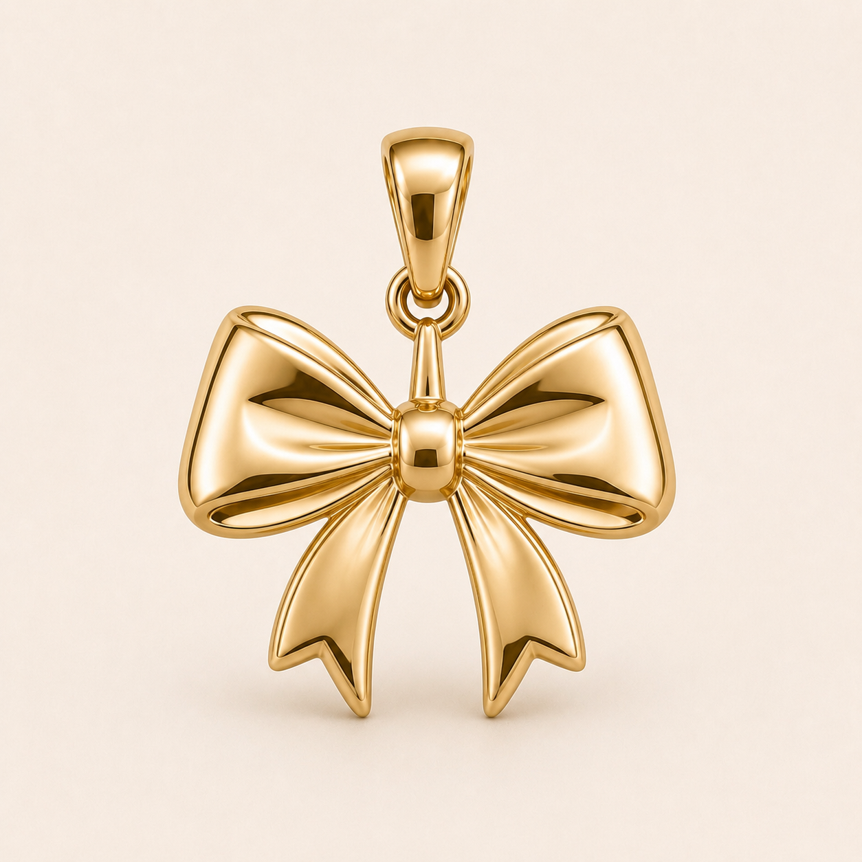 Mini Bow Pendant in yellow gold — 1Luxury Miami design rendering