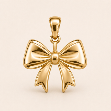 Mini Bow Pendant in yellow gold — 1Luxury Miami design rendering